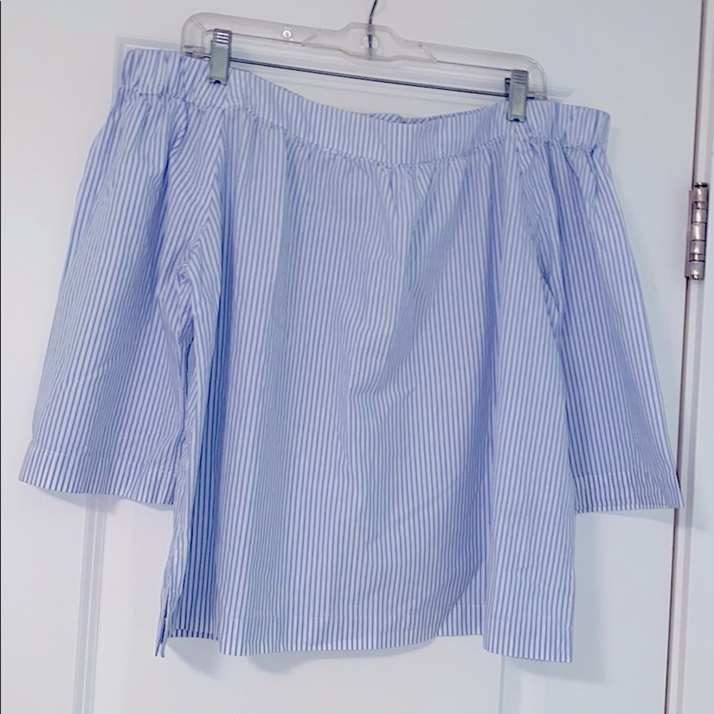 Madewell off the shoulder striped blouse